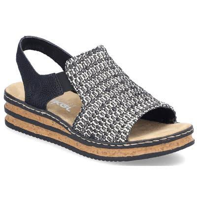 62971-00 LADIES' SANDALS BLACK COMBINATION SEITL. ANFLECHTER
