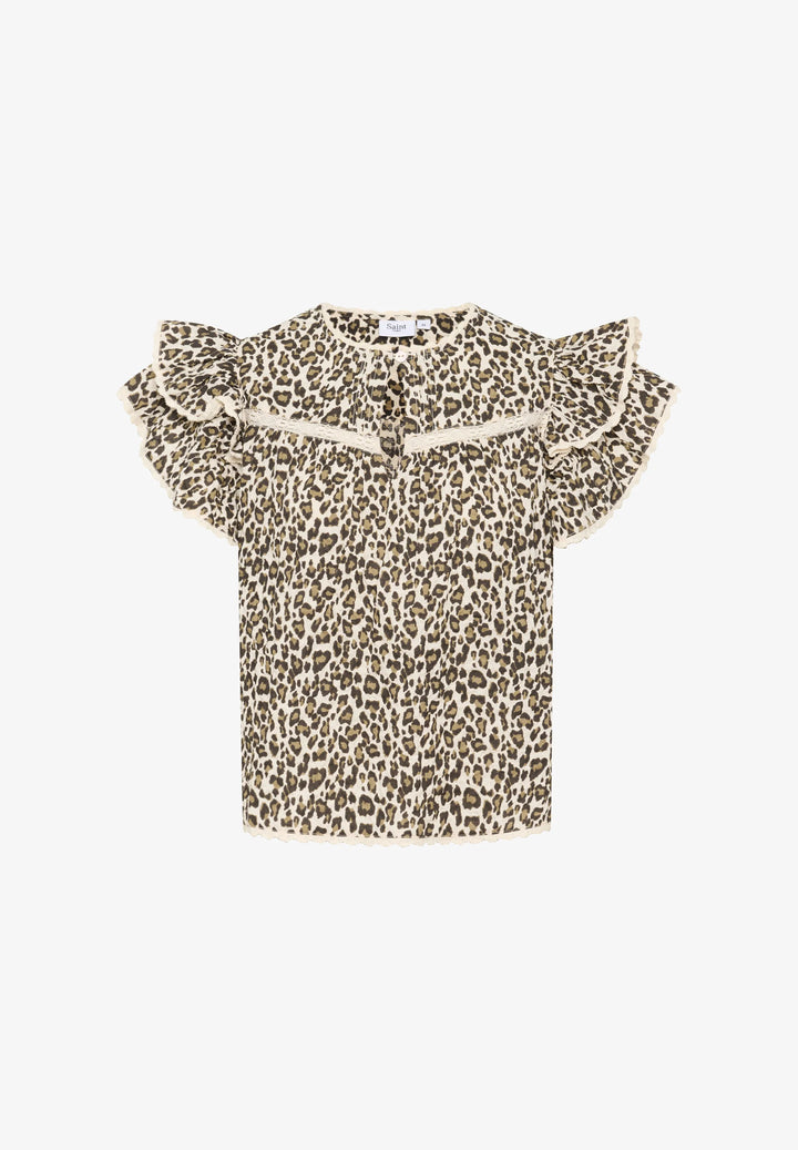 CRÈME LEOPARD STROKES KIRBY TOP