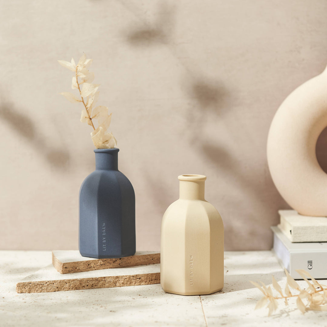 Cashmere & Musk Ceramic Reed Diffuser - Navy Blue - 200ml: Cashmere & Musk