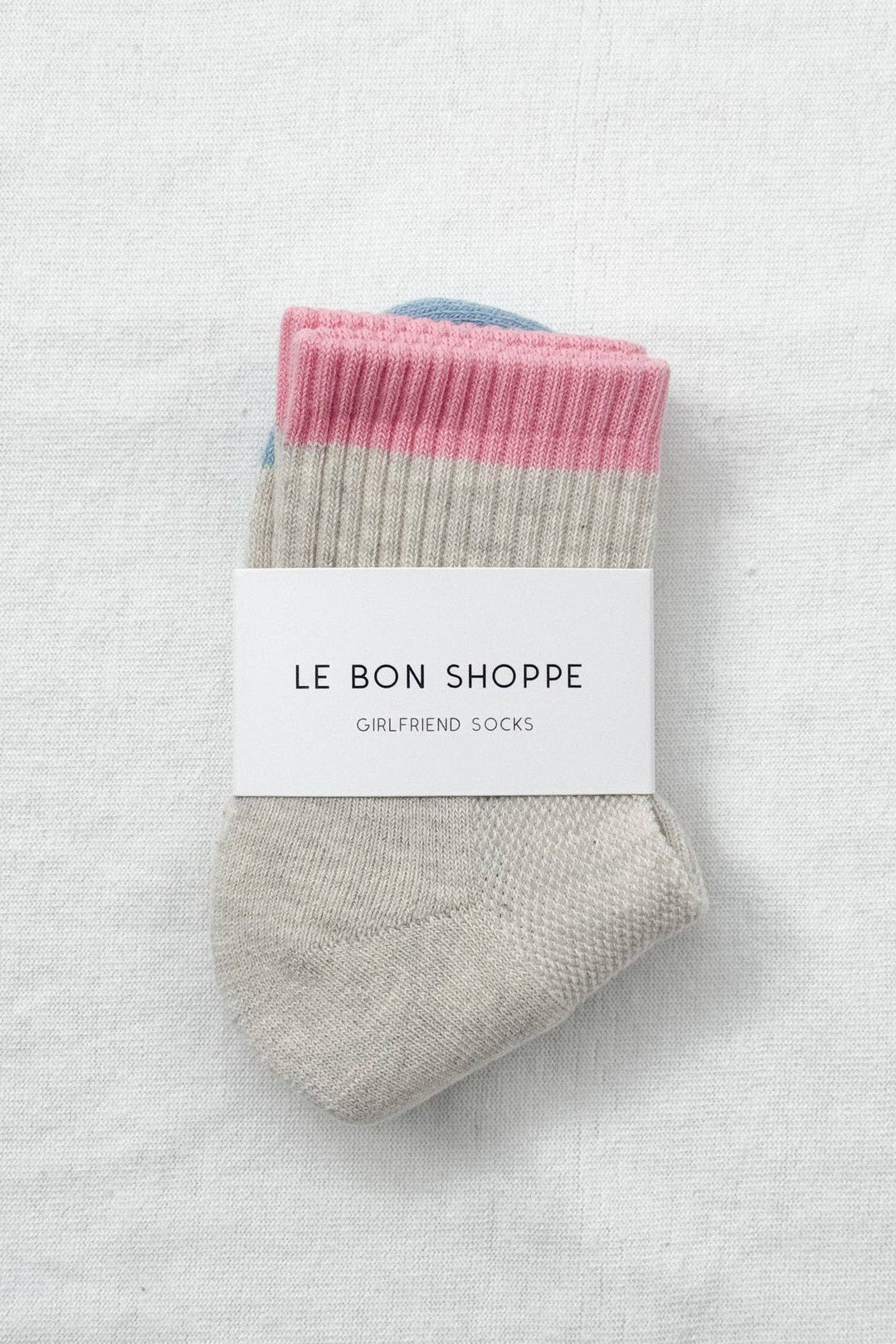 Color Block Girlfriend Socks : Rose Green