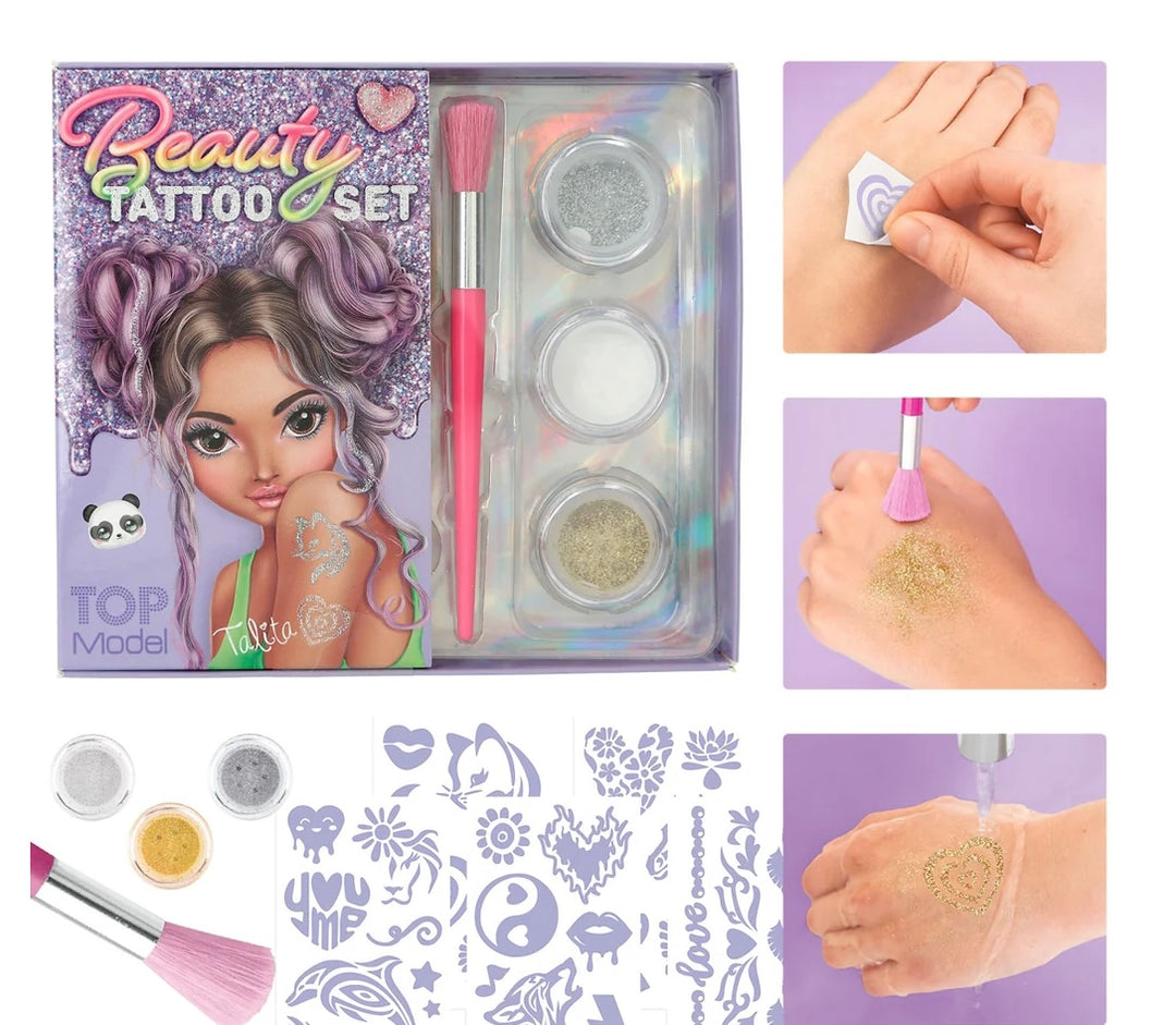 TOP MODEL BEAUTY GLITTER TATTOO SET