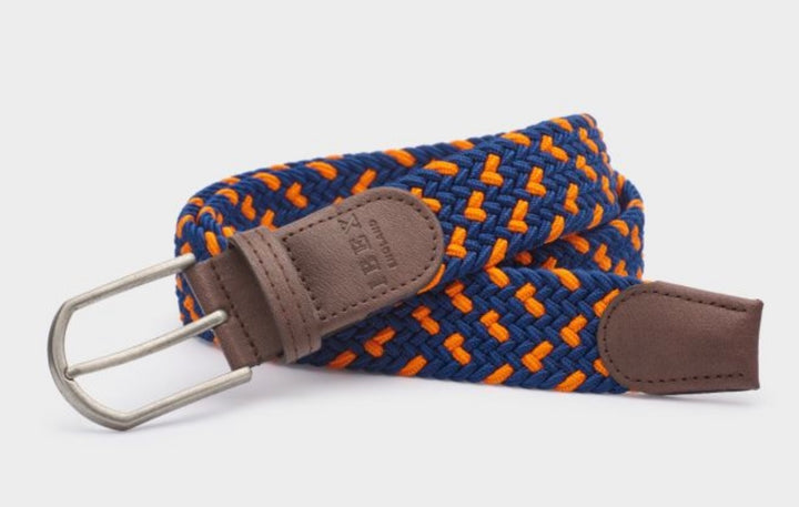 NAVY & ORANGE STRETCH BELT