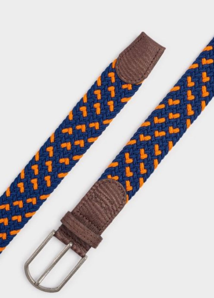 NAVY & ORANGE STRETCH BELT