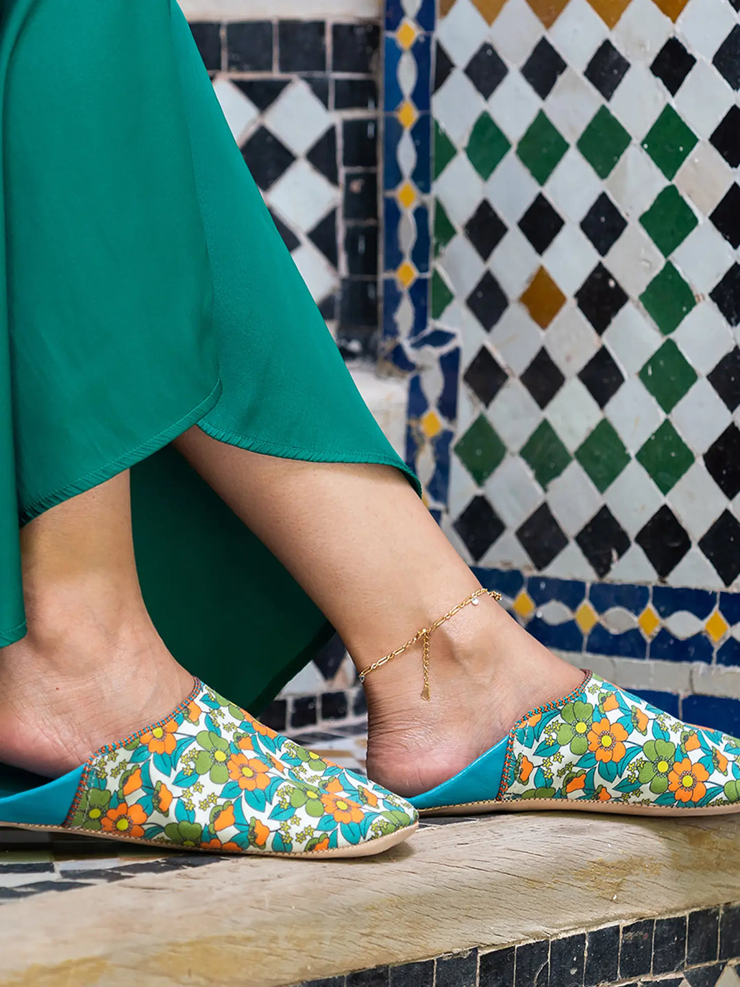 DUCK EGG MARGOT LEATHER SLIPPER