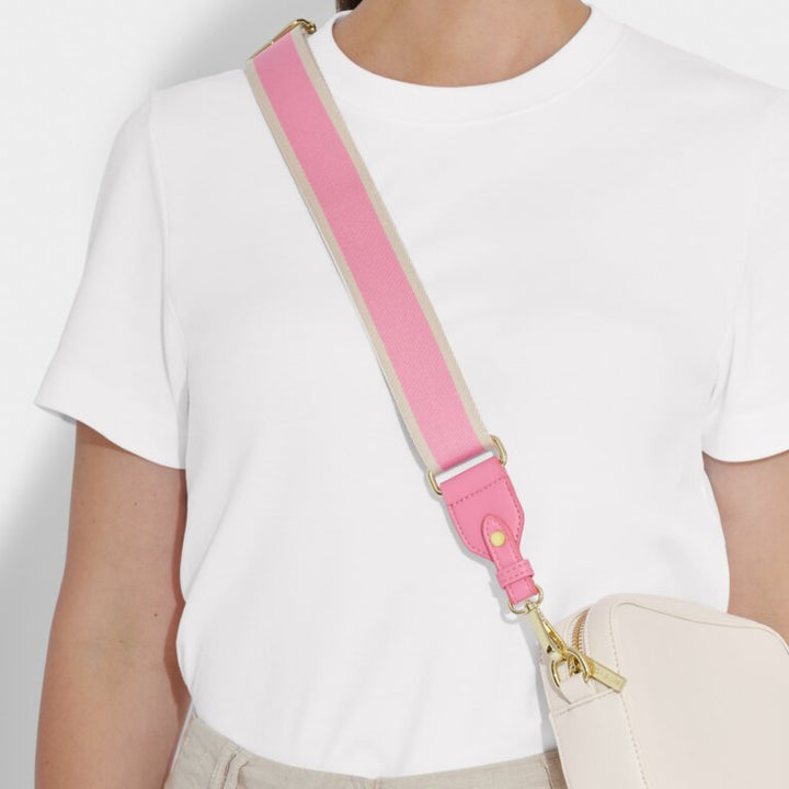 CANVAS CLOUD PINK STRIPE BAG STRAP