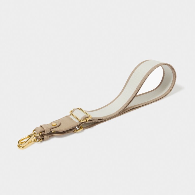 CANVAS LIGHT TAUPE STRIPE BAG STRAP