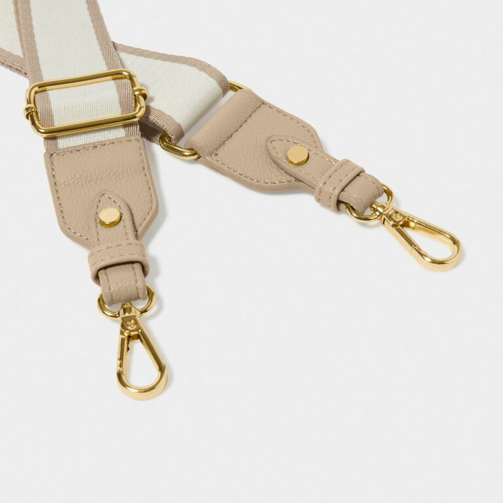 CANVAS LIGHT TAUPE STRIPE BAG STRAP