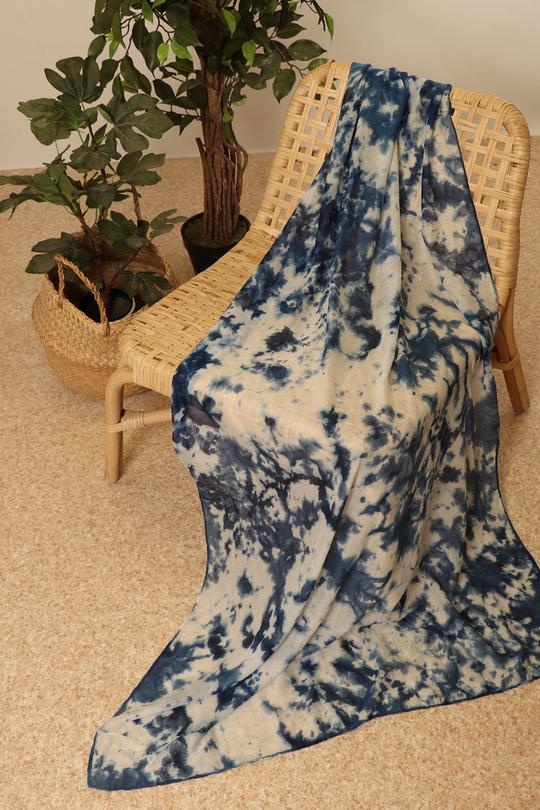 NAVY TIE DYE SCARF