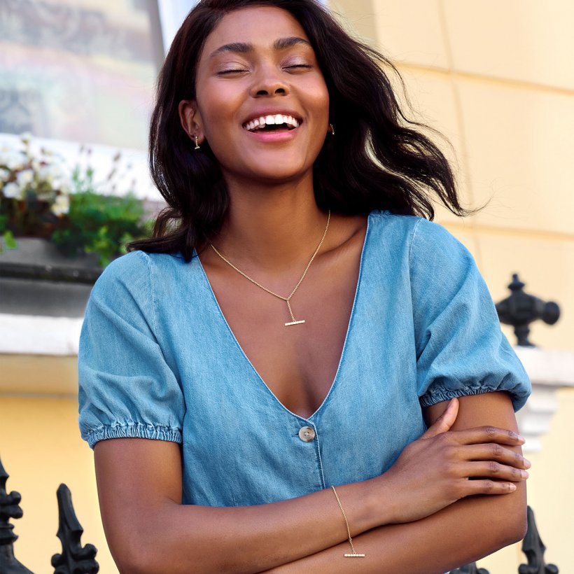 DEMI | PAVE BAR DROP NECKLACE