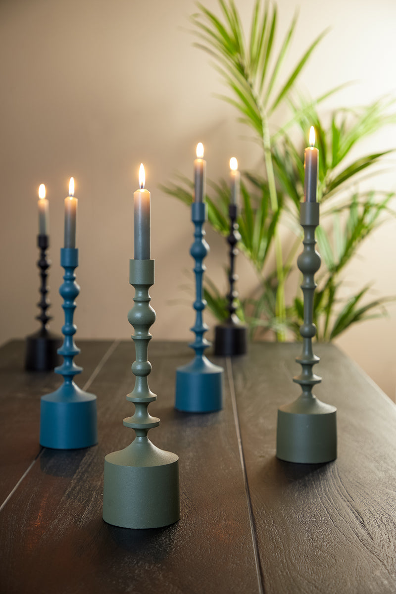 SHEVA MATT OLIVE GREEN CANDLE HOLDER
