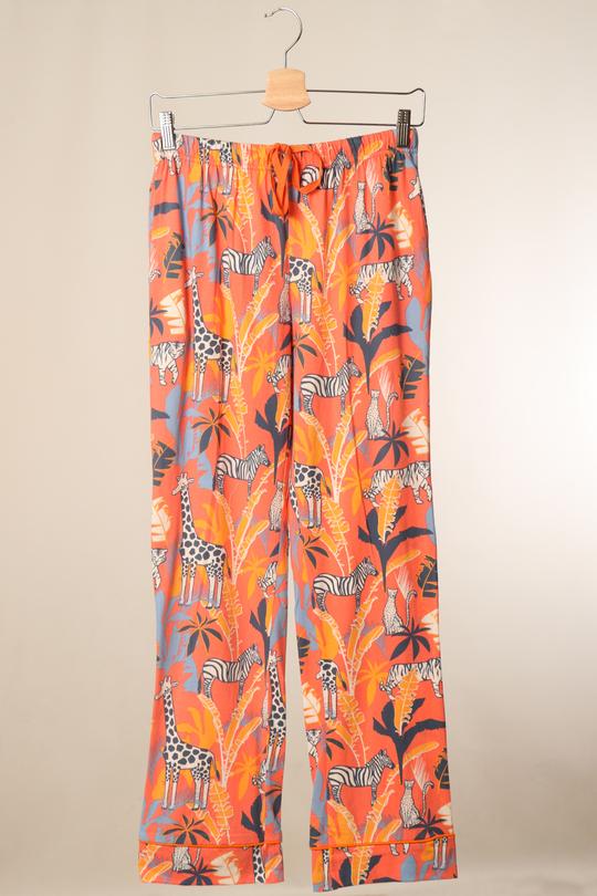 CORAL SAFARI PRINT PYJAMAS