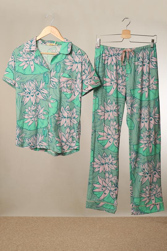 MINT ILLUSTRATED WATERLILY PYJAMAS