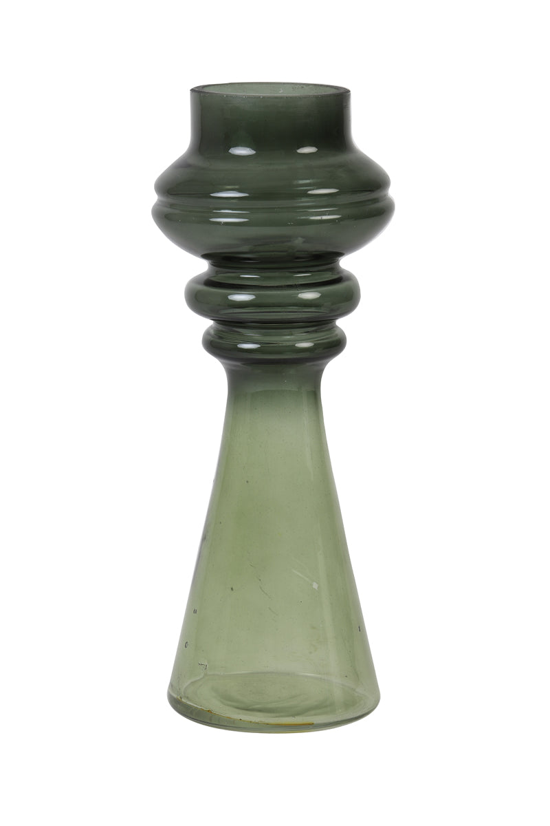 LAVON GREEN GLASS VASE