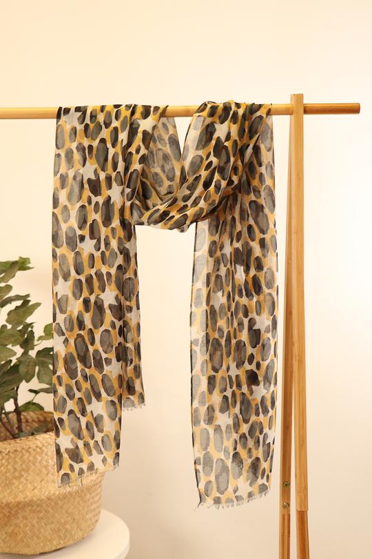 BLACK STAR CAMOUFLAGE PRINT SCARF