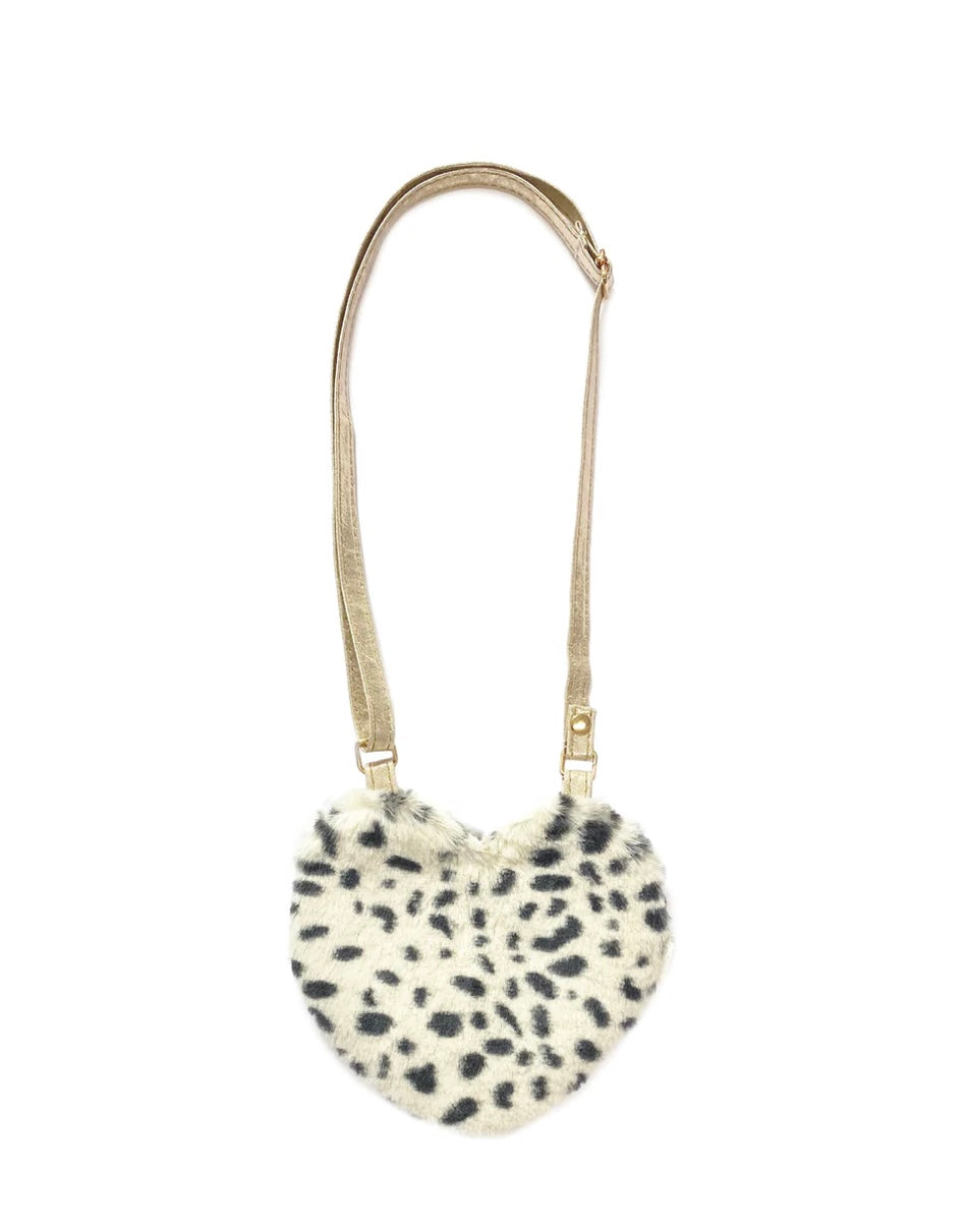 SNOW LEOPARD LOVE HEART BAG