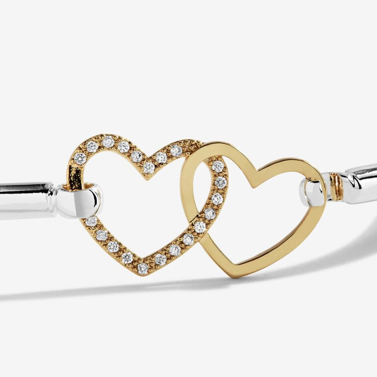 BRACELET BAR SILVER AND GOLD HEART