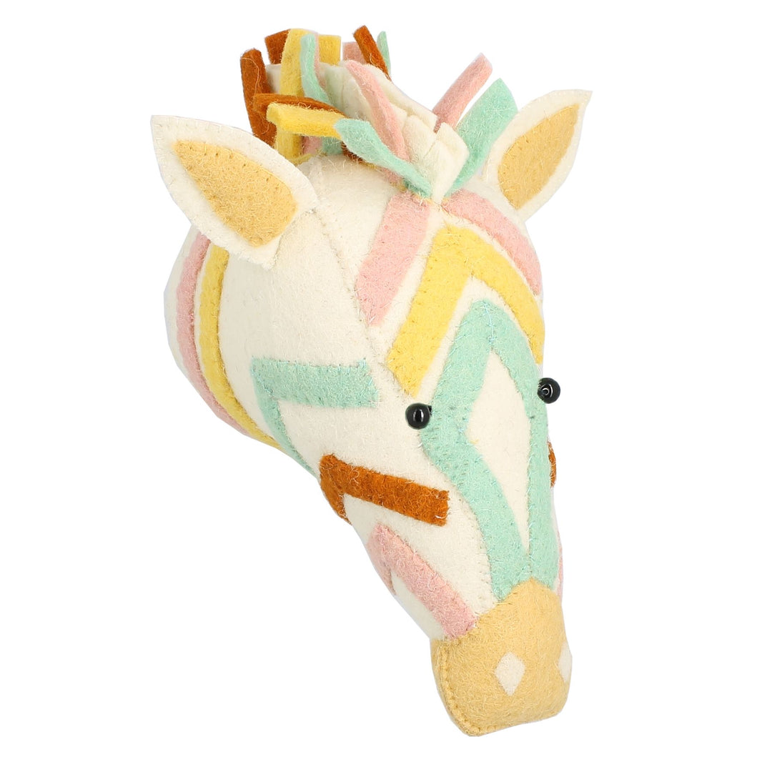 MINI CREAM ZEBRA HEAD
