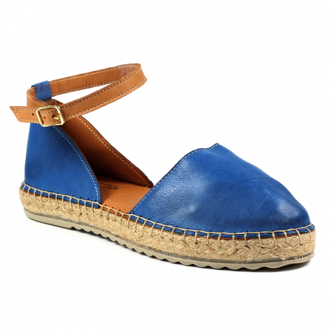 NAVY RHODES LEATHER SANDAL