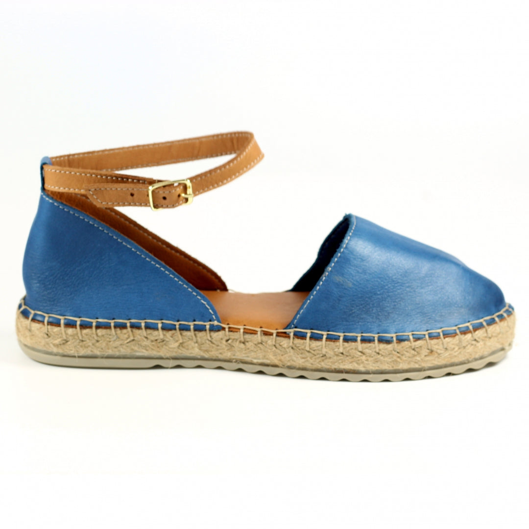 NAVY RHODES LEATHER SANDAL
