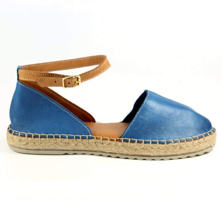 NAVY RHODES LEATHER SANDAL