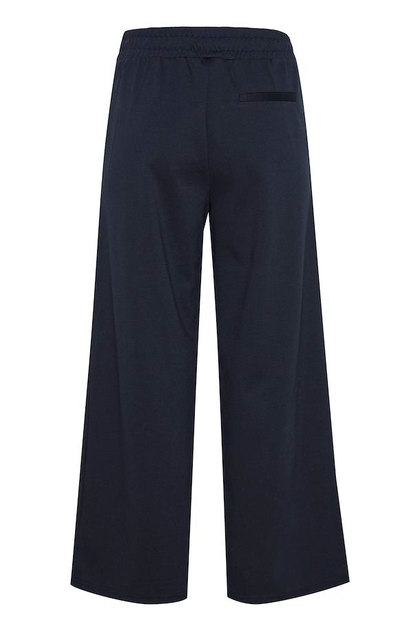 TOTAL ECLIPSE NAVY KATE CROPPED WIDE LEG TROUSERS