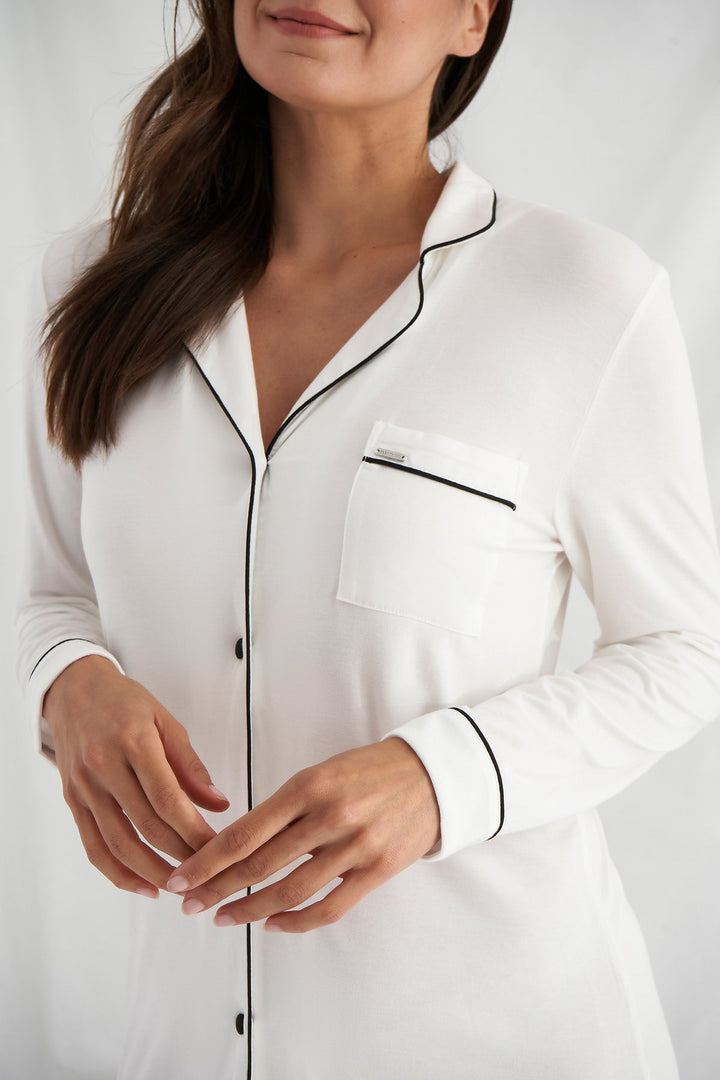 CREAM BAMBOO NIGHTSHIRT