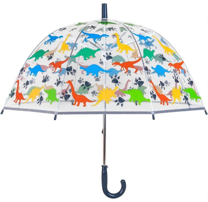 CHILDREN'S DINOSAUR CLEAR DOME UMBRELLA