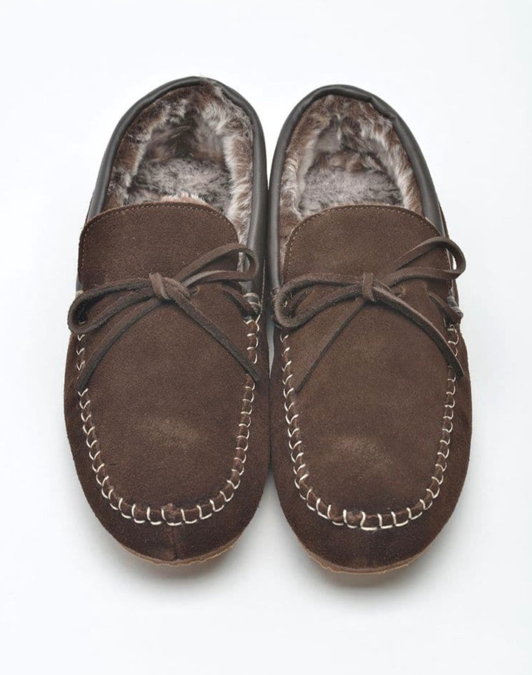 MENS ROCKY BROWN SUEDE MOCCASIN SLIPPER