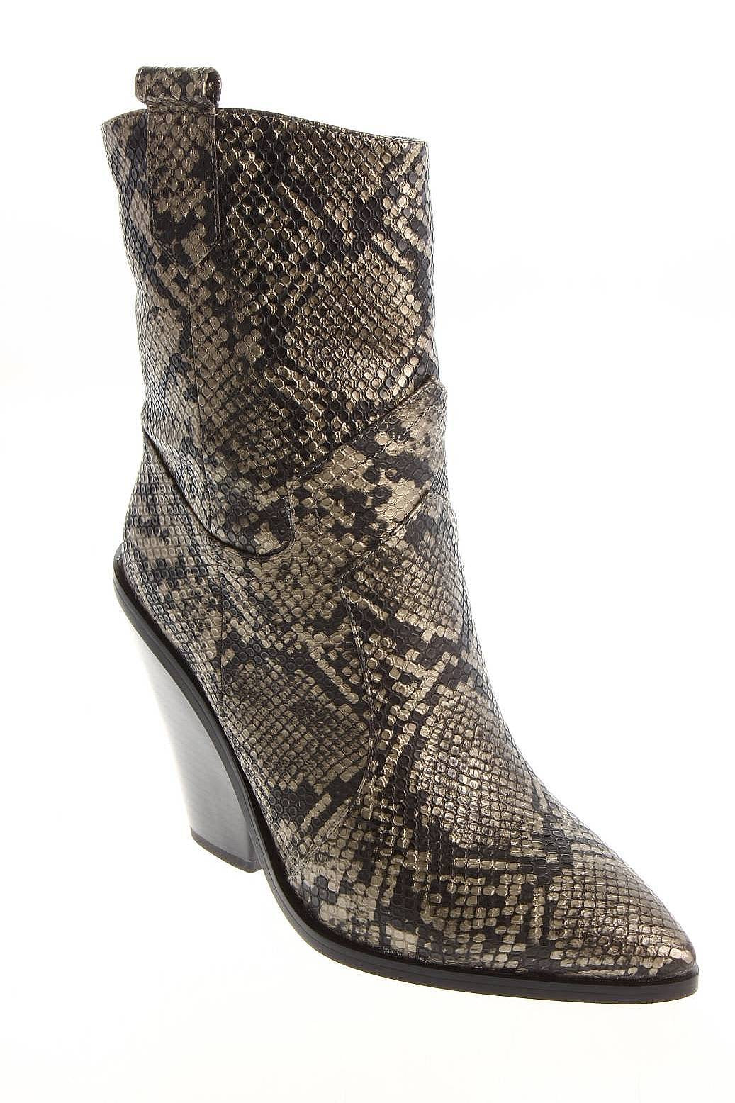 BRONZE REPTILE HEELED BOOT