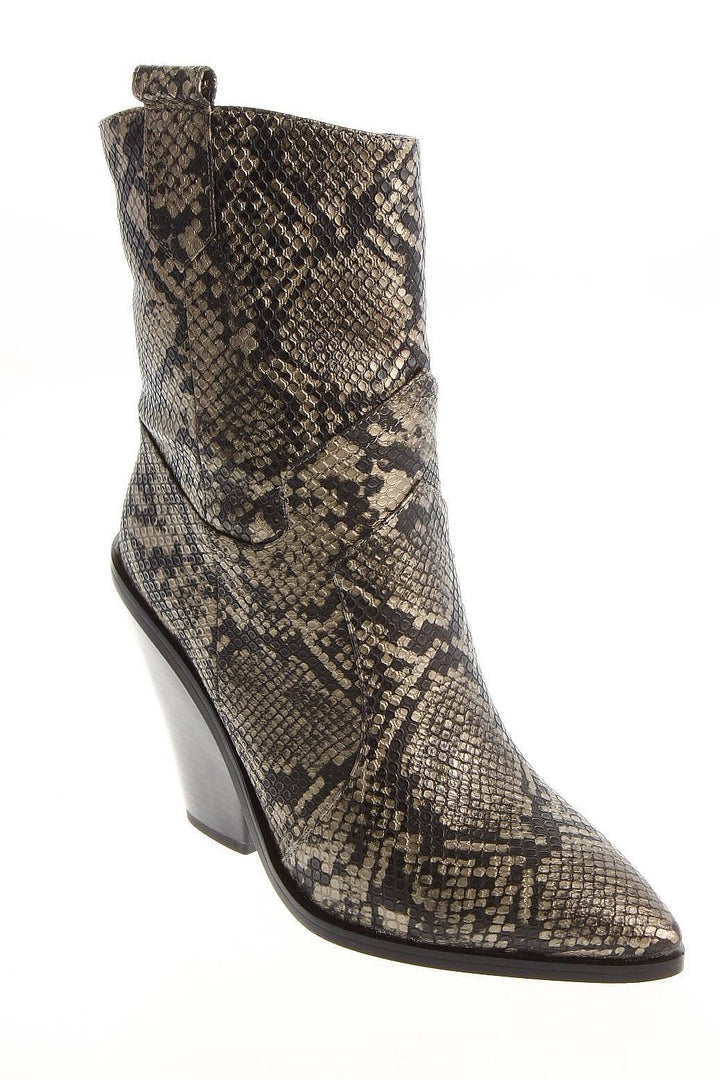 BRONZE REPTILE HEELED BOOT