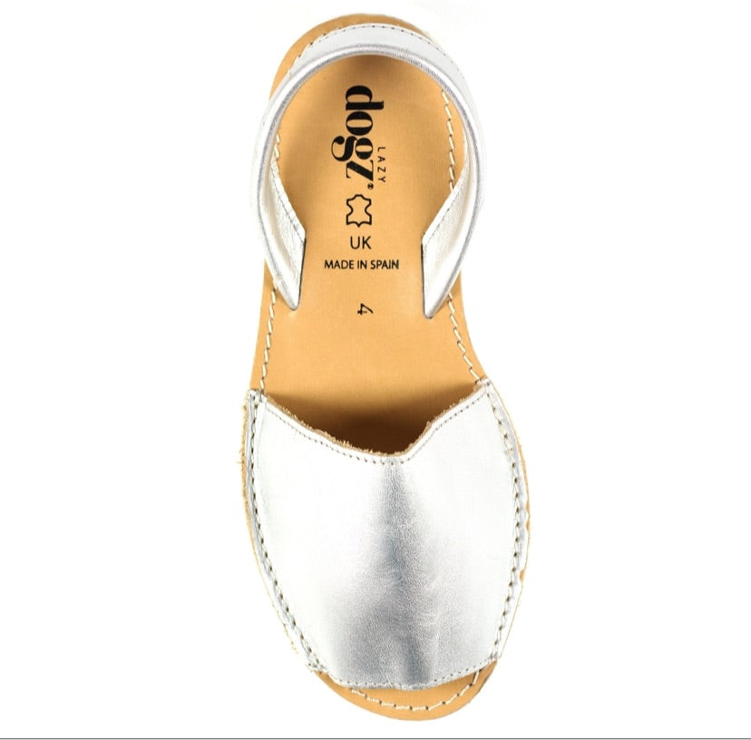 MENORCA SILVER LEATHER MULE