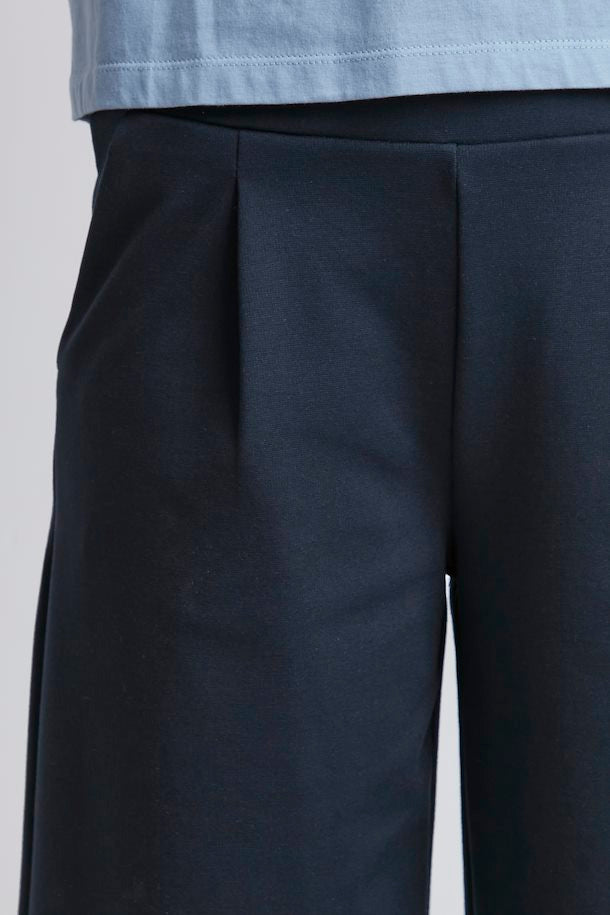 TOTAL ECLIPSE NAVY KATE CROPPED WIDE LEG TROUSERS