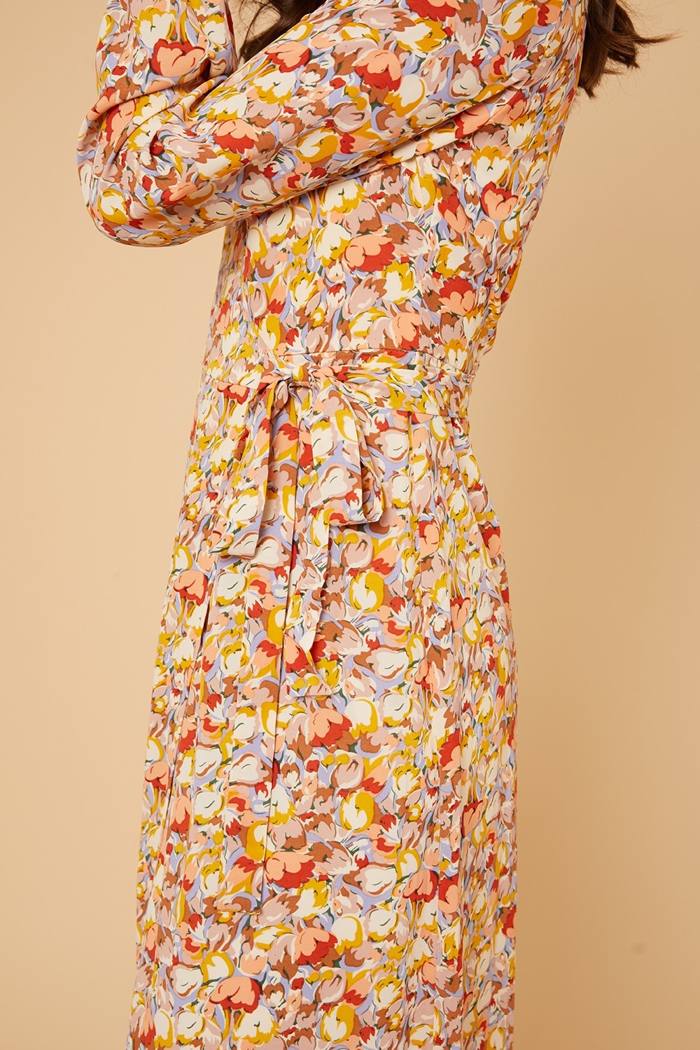PRINTED WRAP MAXI DRESS