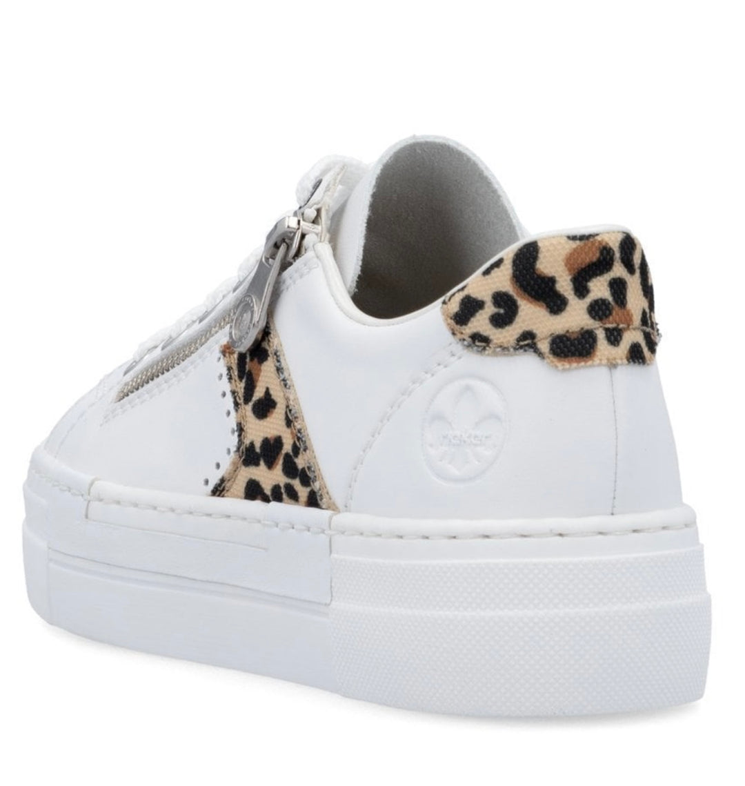 N4924-81 WHITE COMBINATION  ZIP SHOES