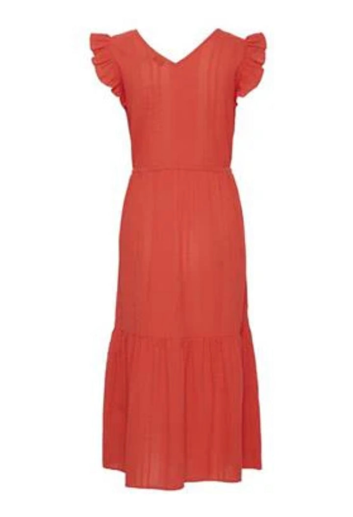 LANIE SL MIDI DRESS FLAME SCARLET