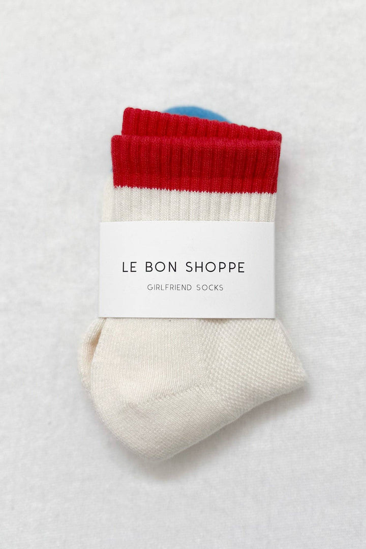 Color Block Girlfriend Socks : Rose Green