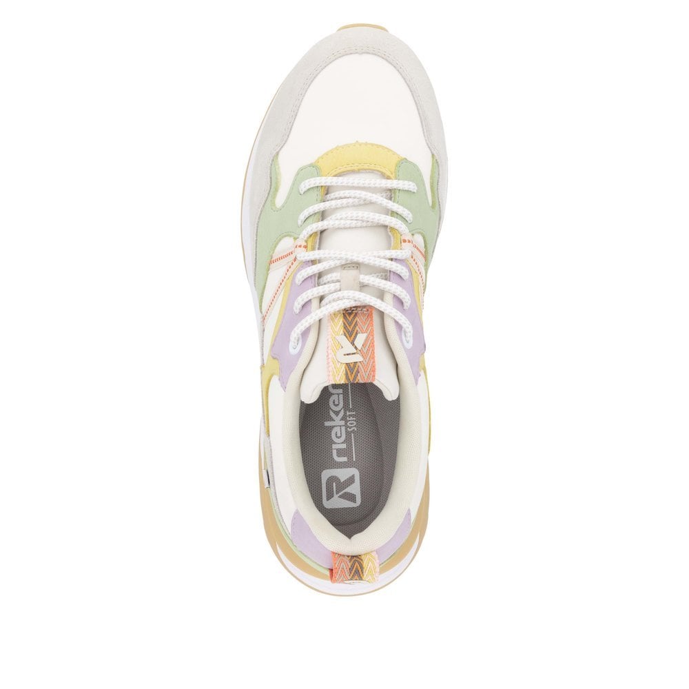 W2501-81 LADIES SHOES WHITE COMBINATION GESTROBELT
