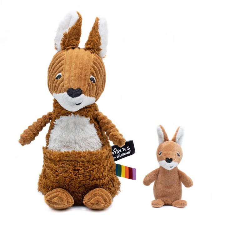 Les Ptipotos Keith The Kangaroo Mum & Baby Brown Sugar