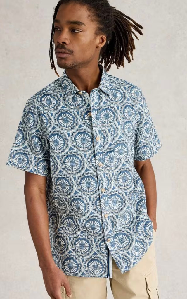 BLUE PRINT FINSBURY TILE PRINTED SHIRT