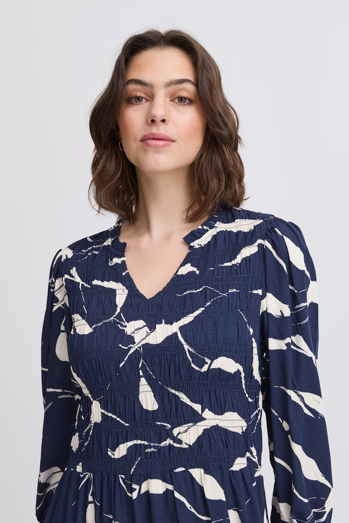 NAVY BLAZER MIX LALU DRESS