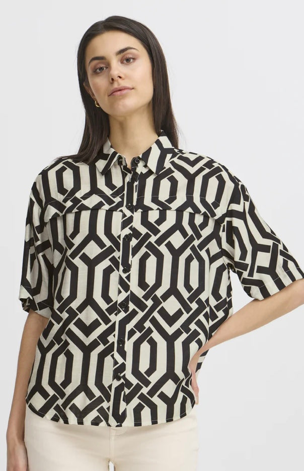 ARIANA SHIRT WHISPER WHITE BLACK