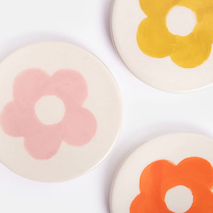 HAND PAINTED COASTERS SET OF 4