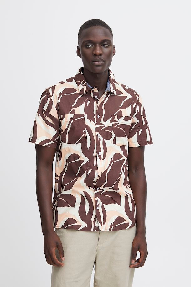 SHORT SLEEVED CHICORY COFFEE SHIRT