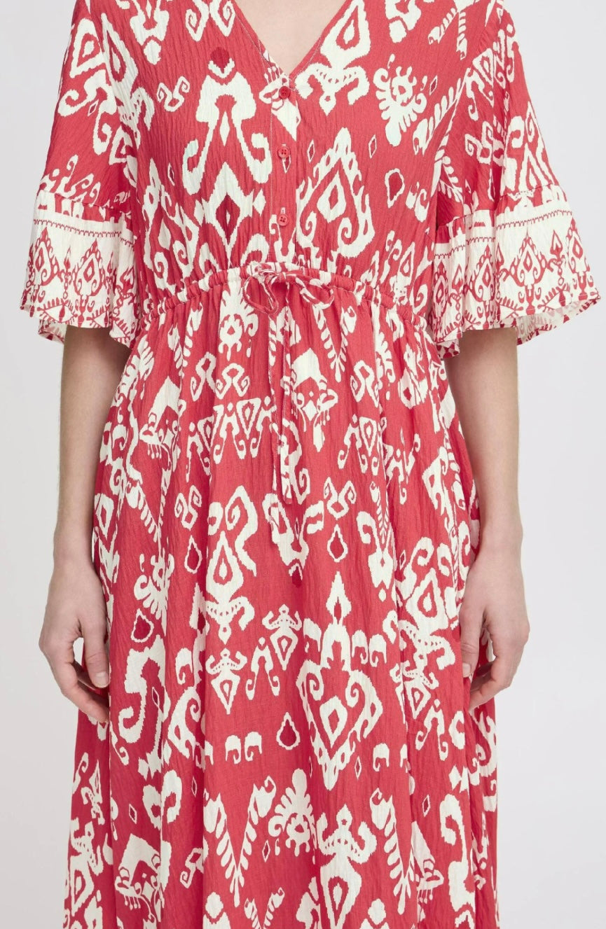 JASMINA DRESS FLAME SCARLETT ETH MIX