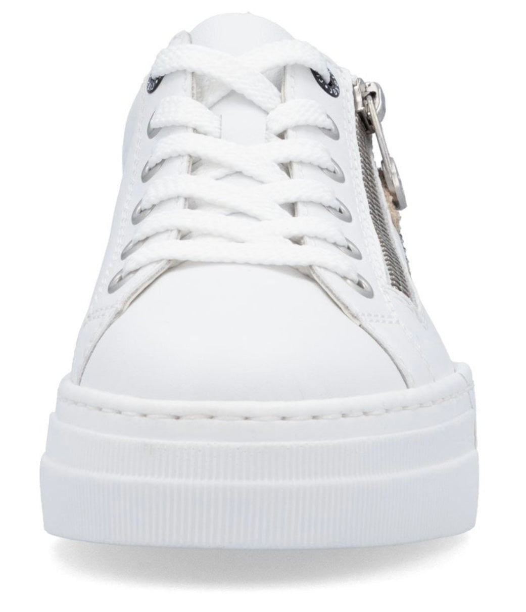 N4924-81 WHITE COMBINATION  ZIP SHOES