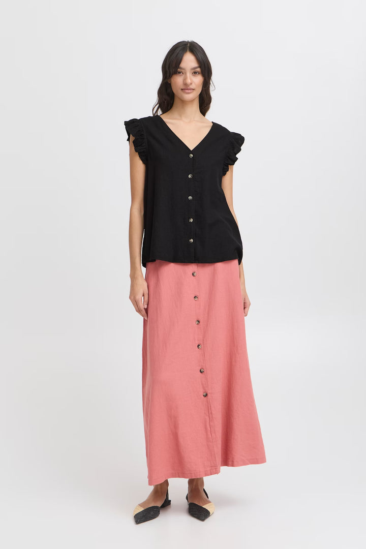 FALAKKA RUFFLE SHIRT BLACK