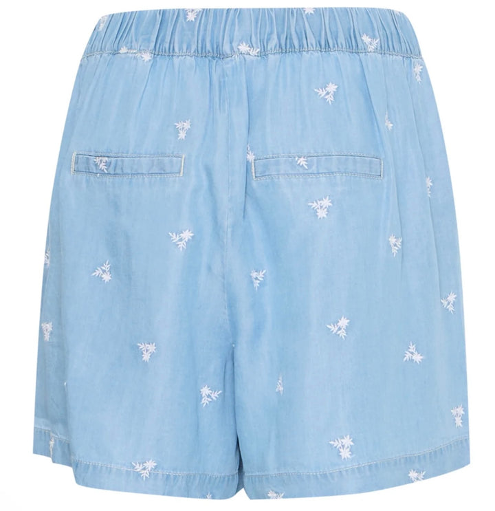 KOSMO SHORTS LIGHT BLUE DENIM FLOWER