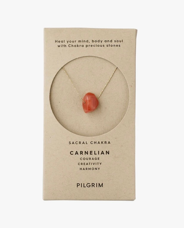 CHAKRA CARNELIAN GOLD PLATED NECKLACE