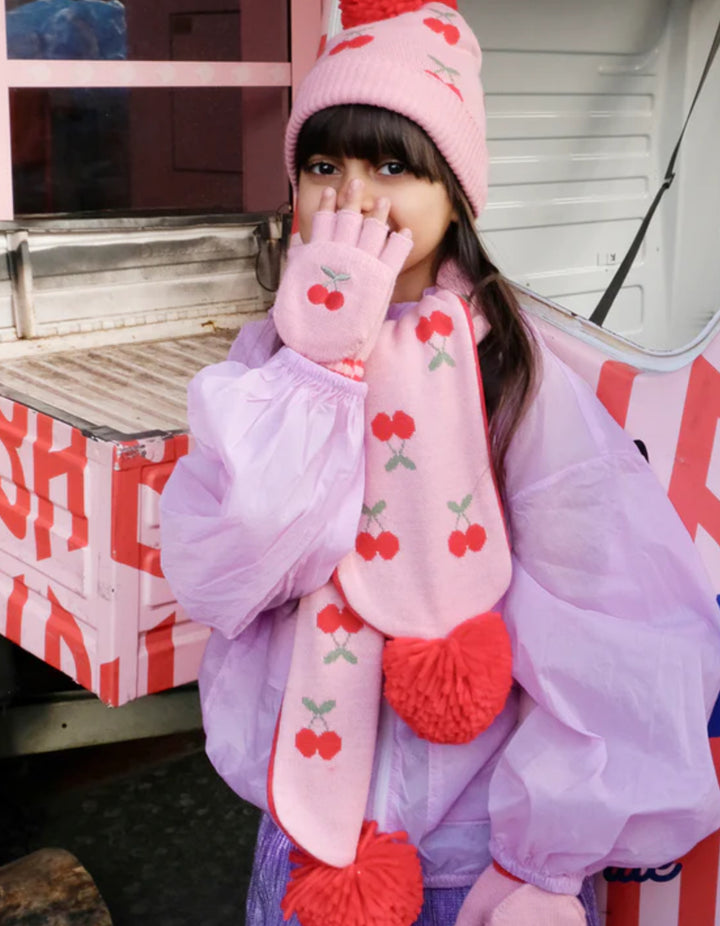 CHEERFUL CHERRY KNITTED GLOVES
