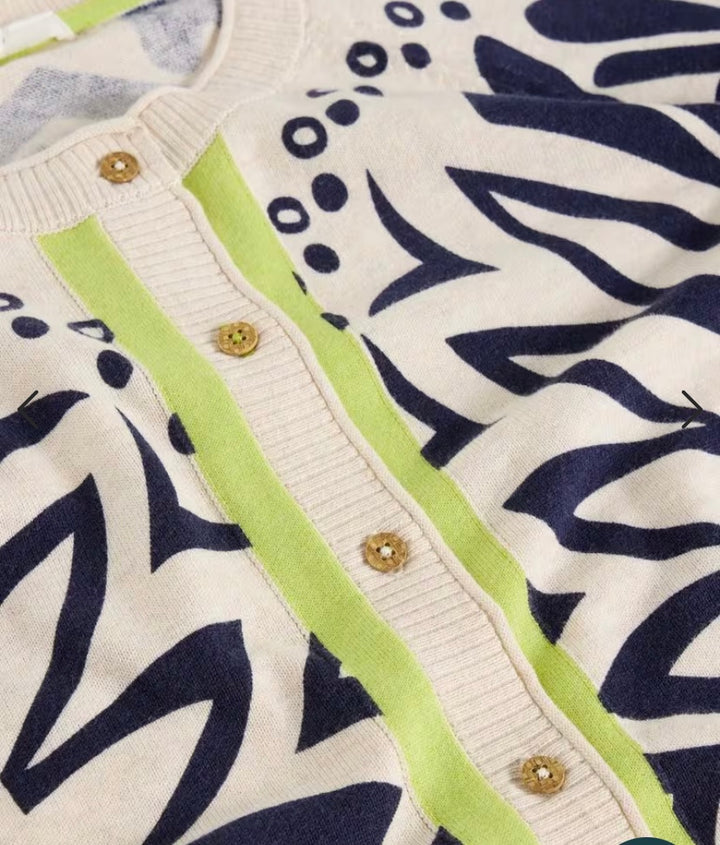 LULU PRINTED CARDI IVORY PRINT
